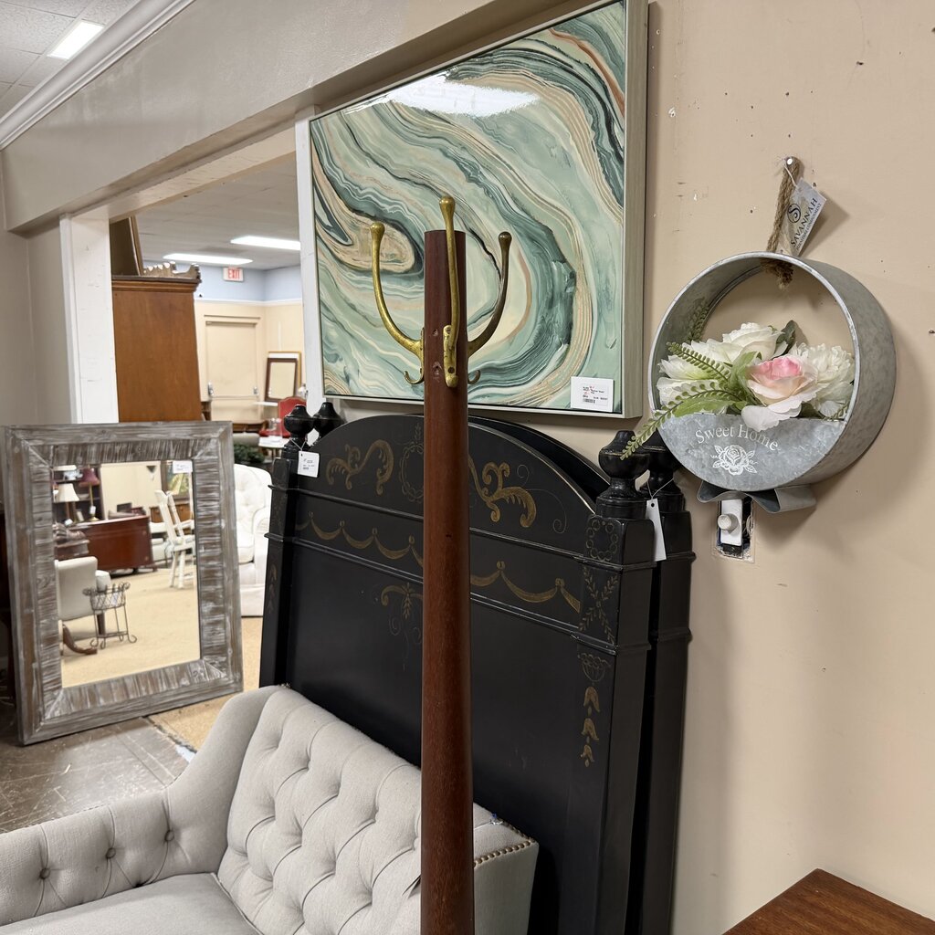 Vintage Industrial Wood Coat Rack