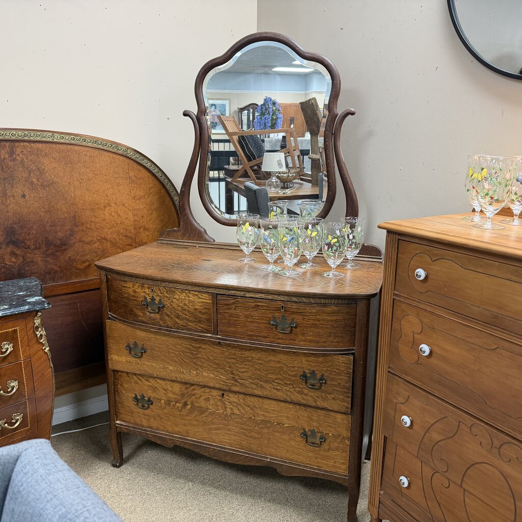 Antique Oak Dresser w/Mirror