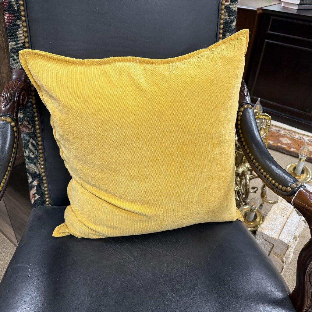Yellow Corduroy Down-Filled Pillow