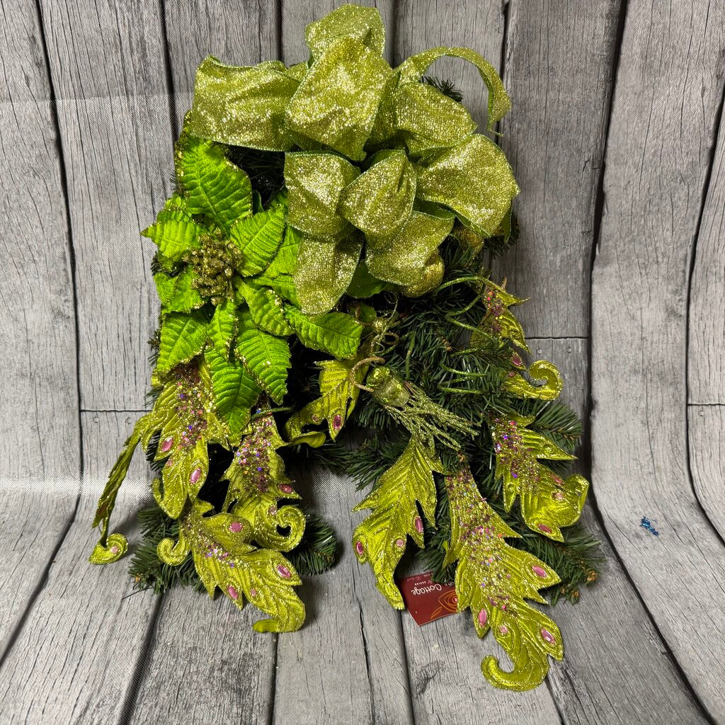 Green Glitter Swag Wreath