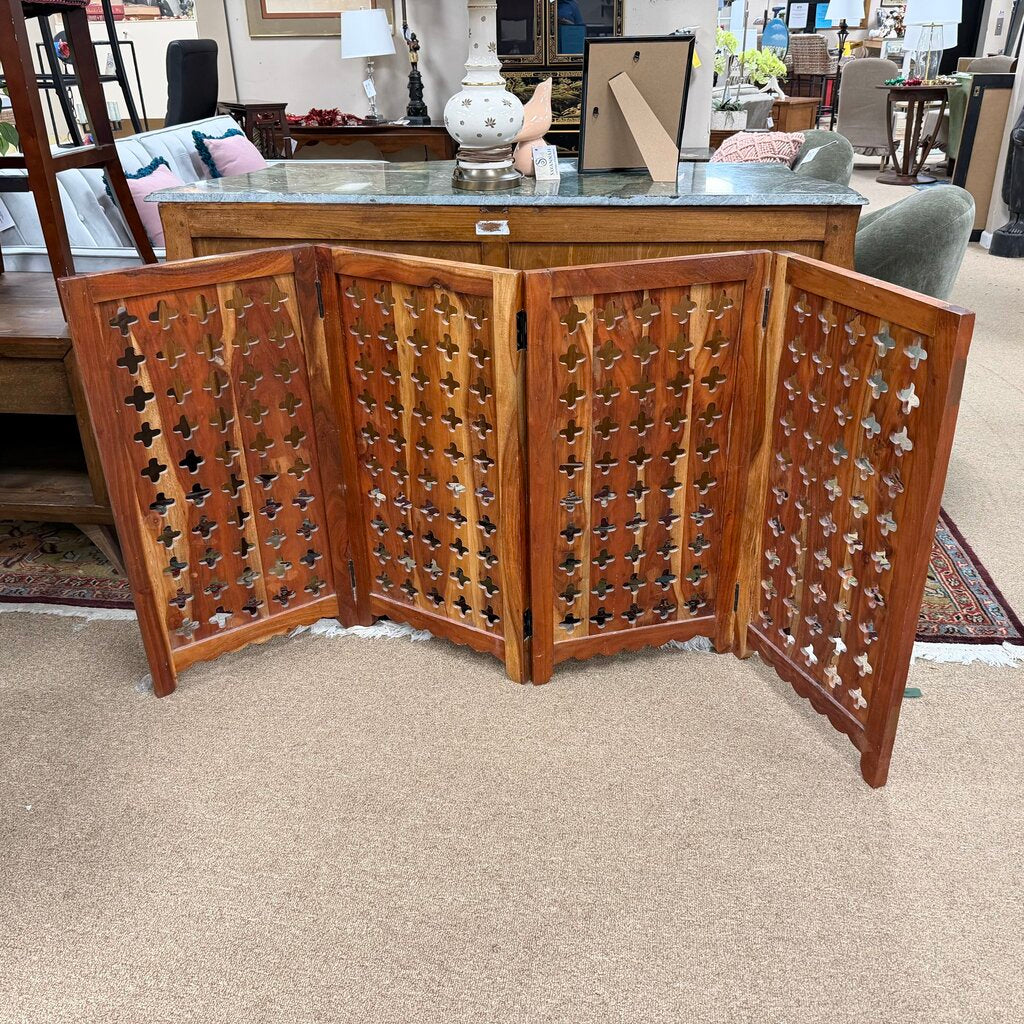 4-Panel Decorative Tabletop Screen
