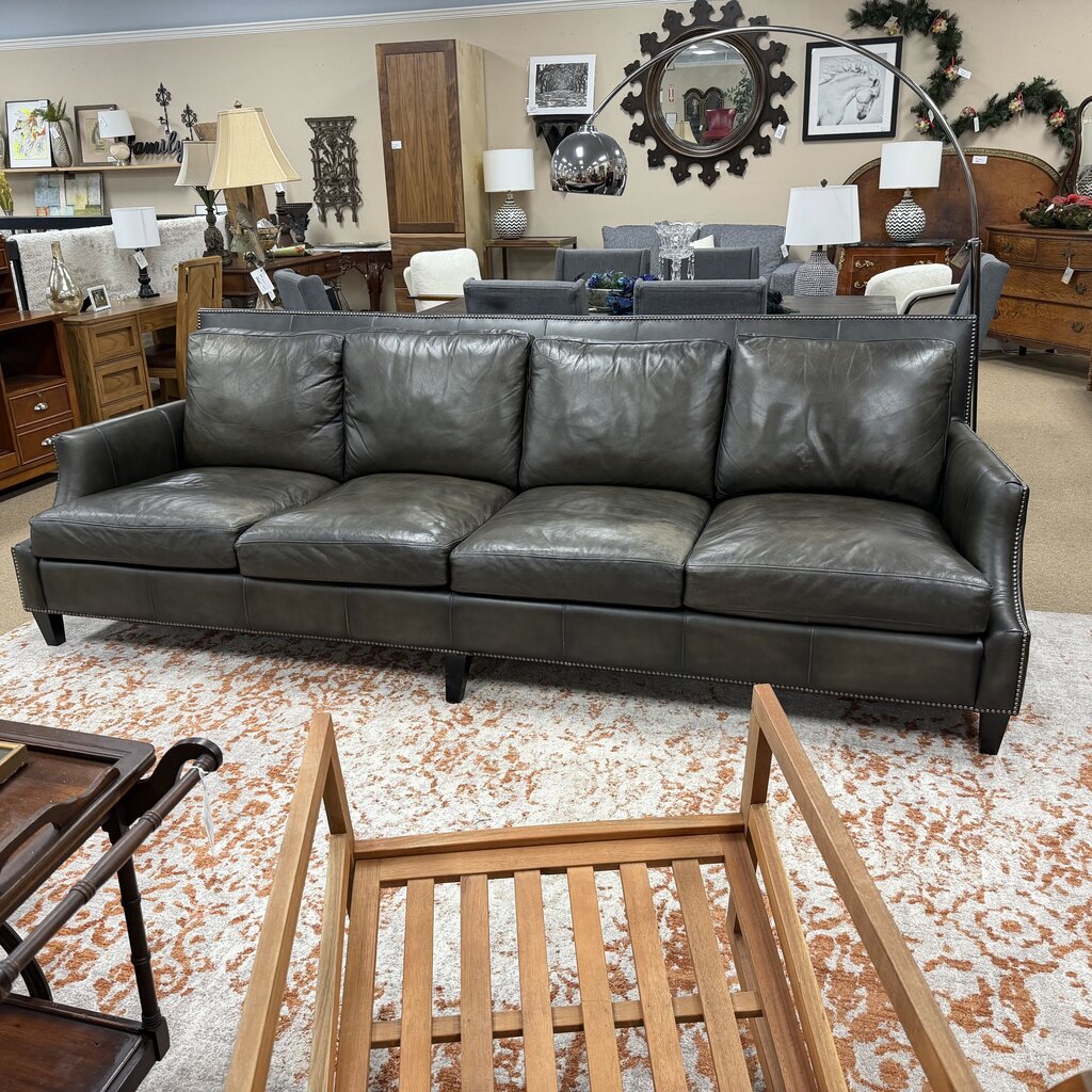 Leather Sofa w/Nail Head Detailing