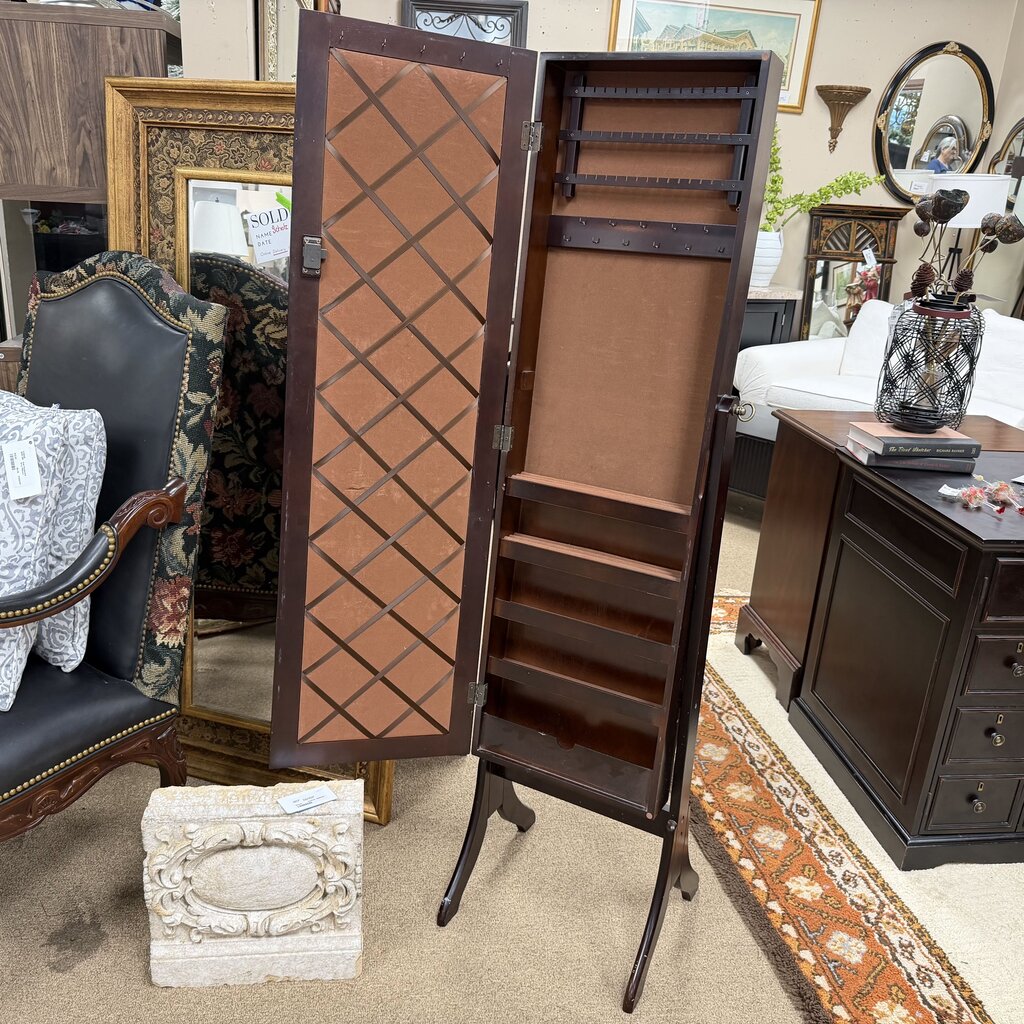 Mirrored Jewelry Armoire w/Key