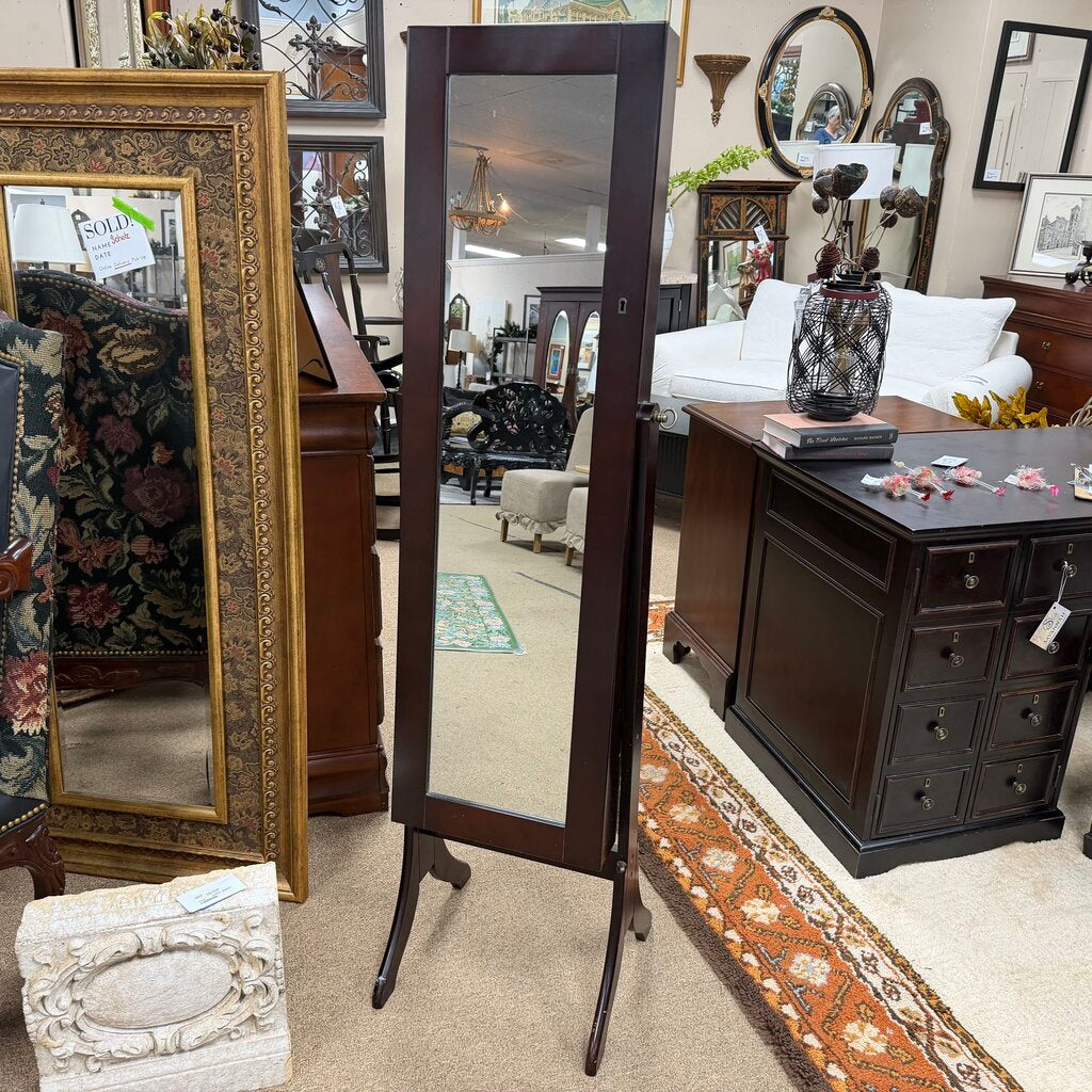 Mirrored Jewelry Armoire w/Key