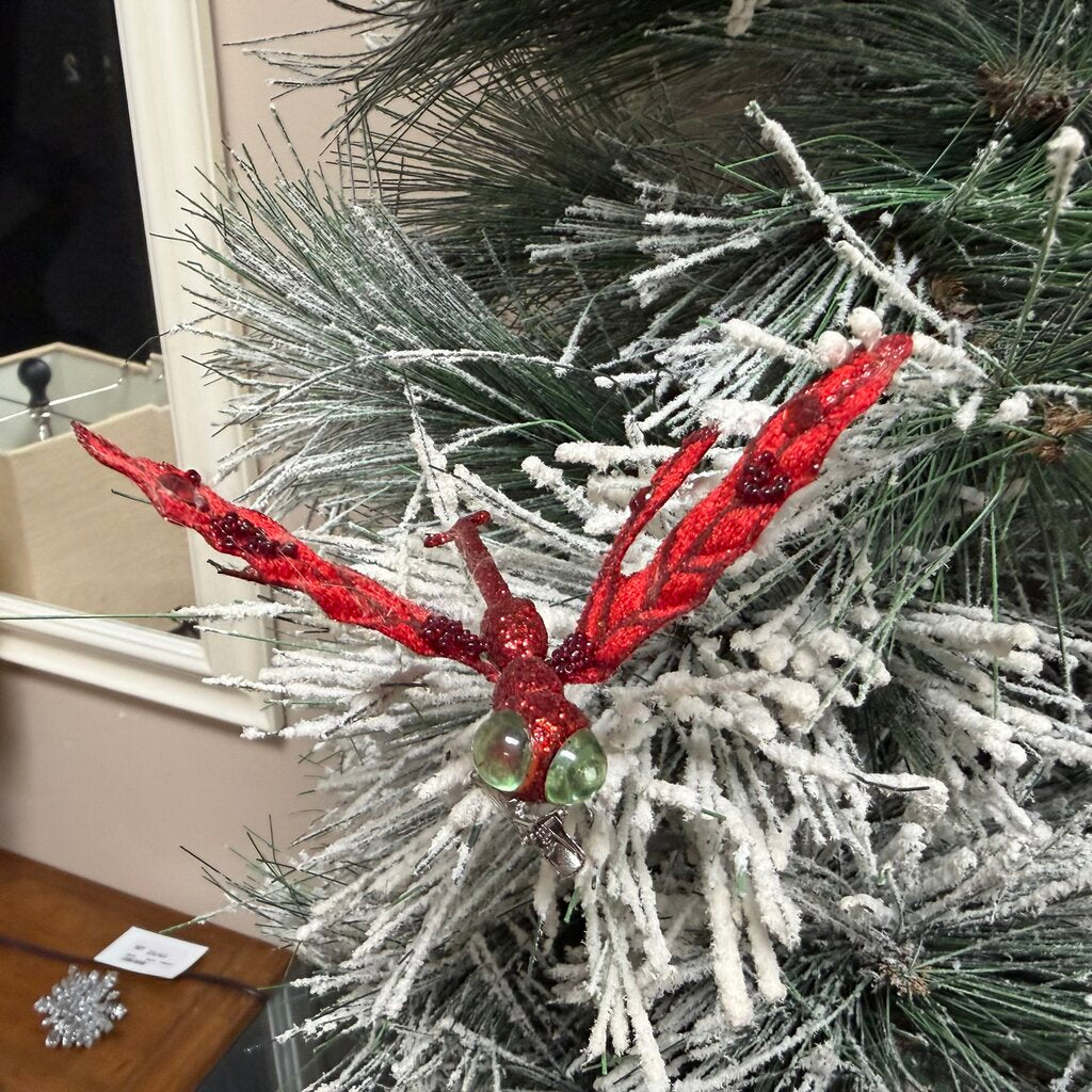 Red Glitter Dragonfly Clip