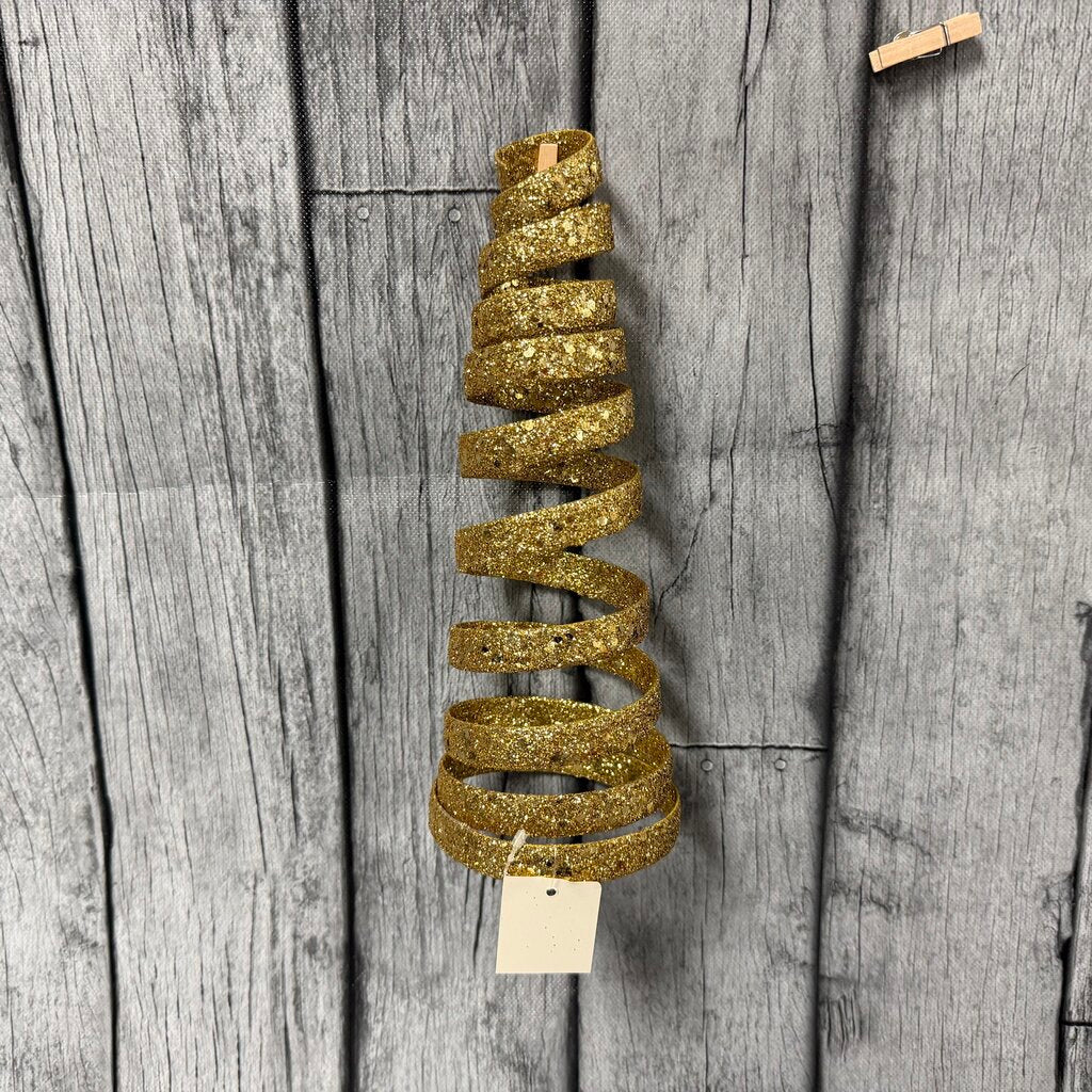Glittered Gold Curlicue Decor