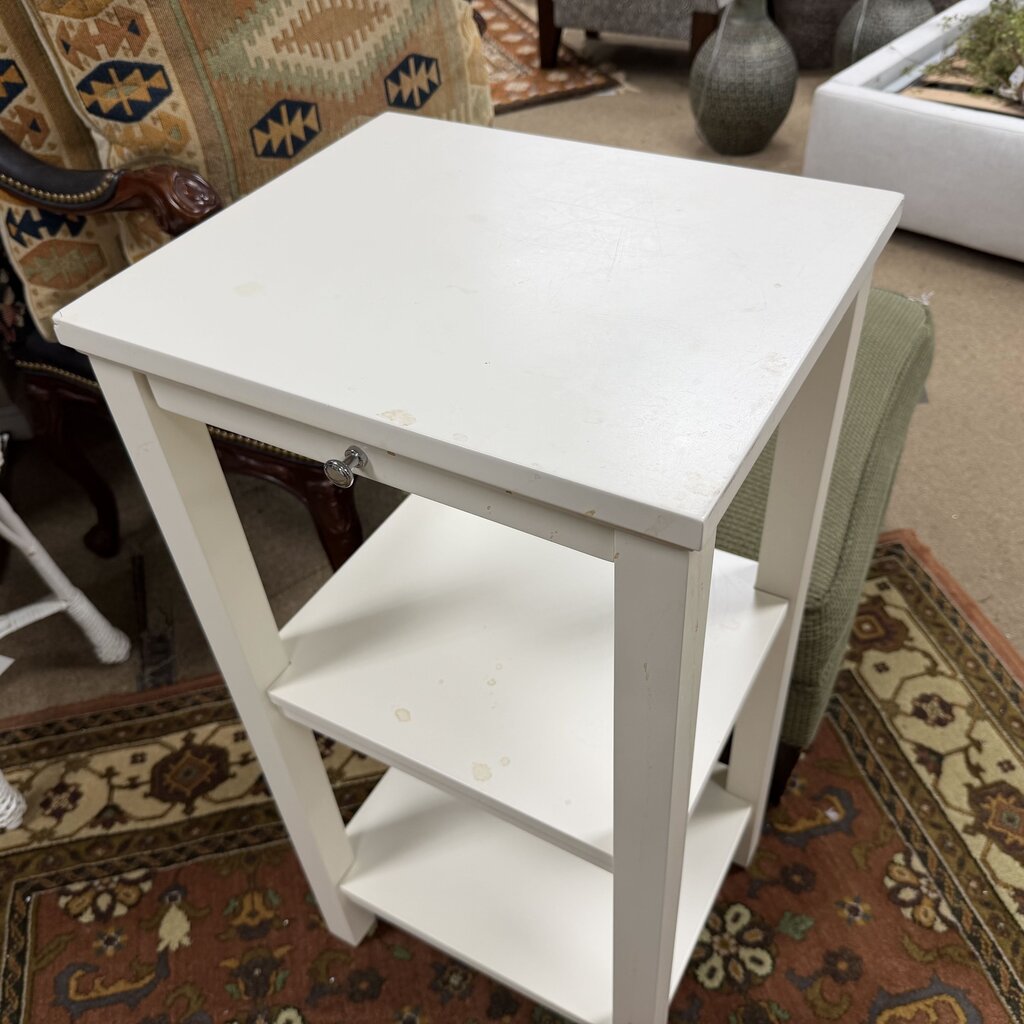 Small White Shelf/Side Table