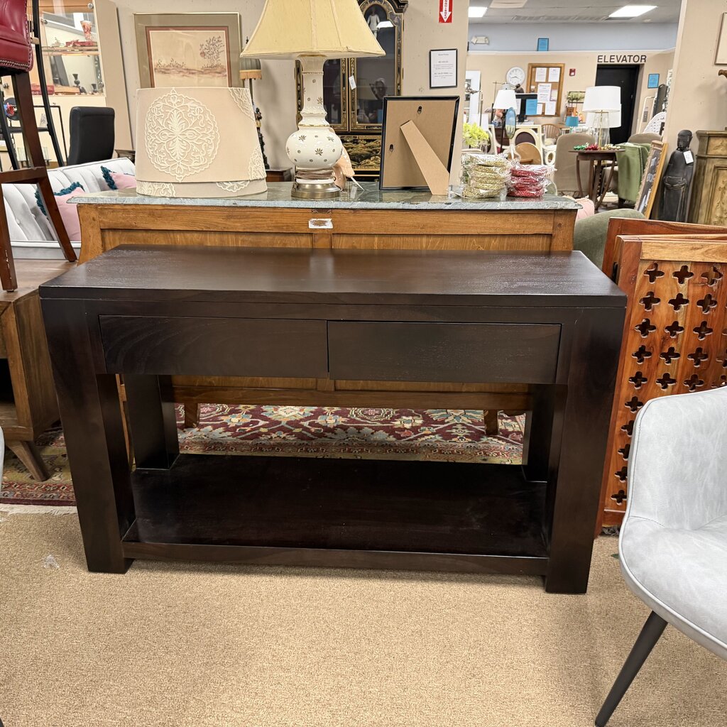 *NEW* Glencoe Solid Wood Espresso Console Table w/Storage