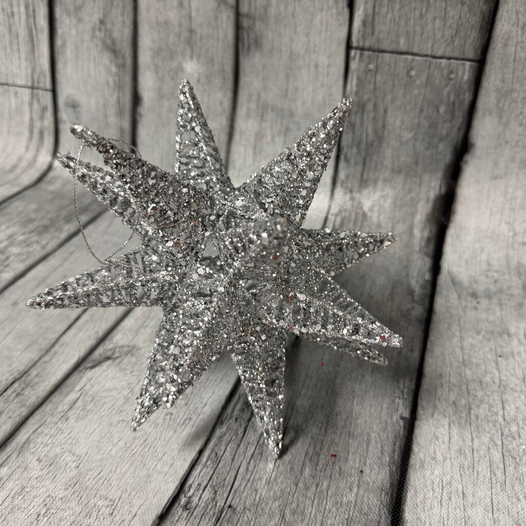 3-D Silver Glittered Star