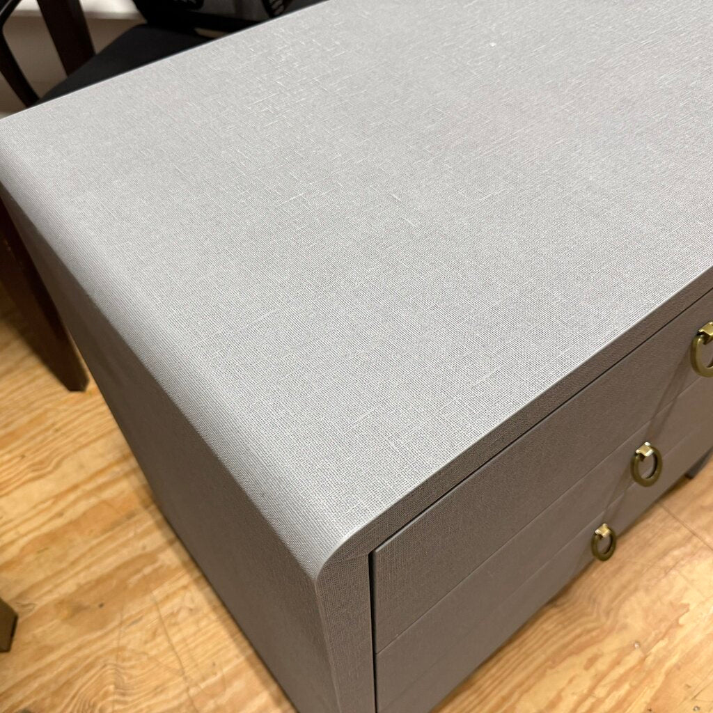 *NEW* Pair Bryant Linen 3-Dr Side Tables