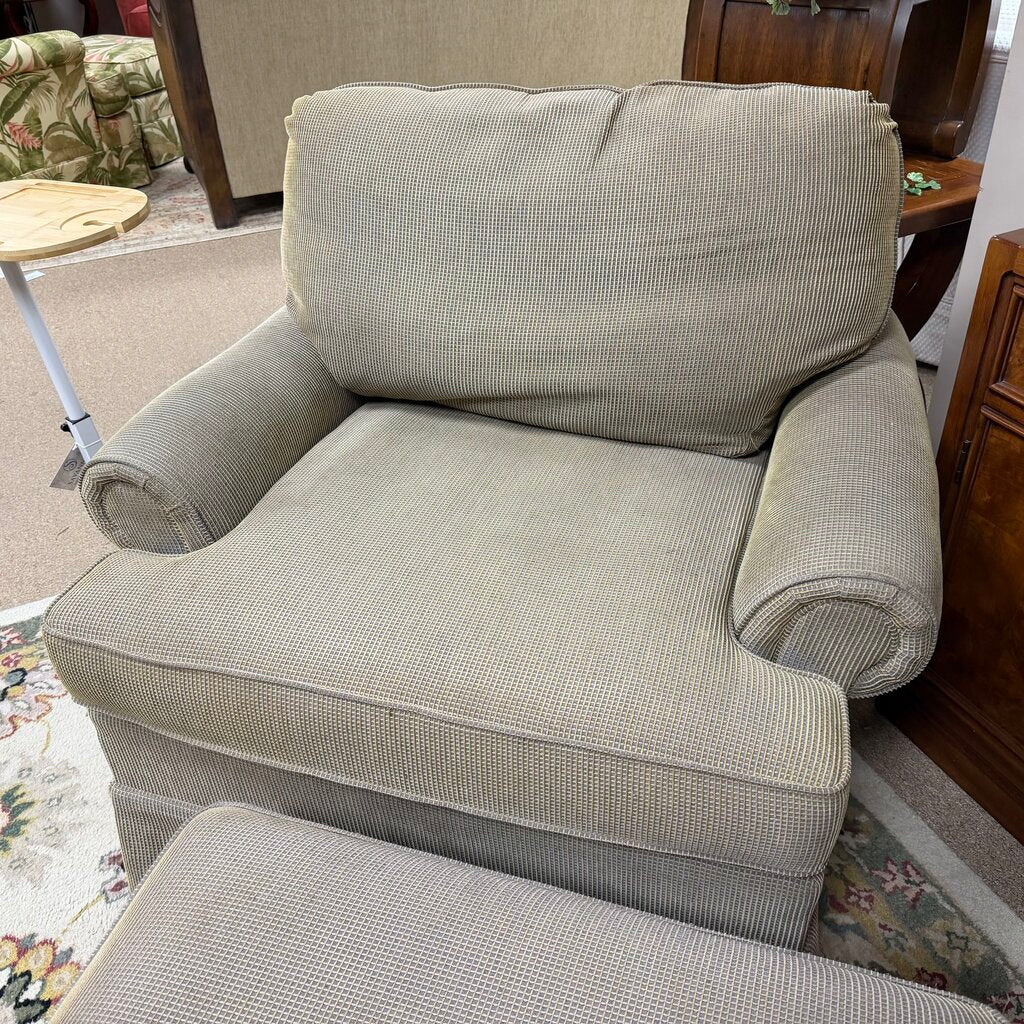 Green Accent Chair + Ottoman