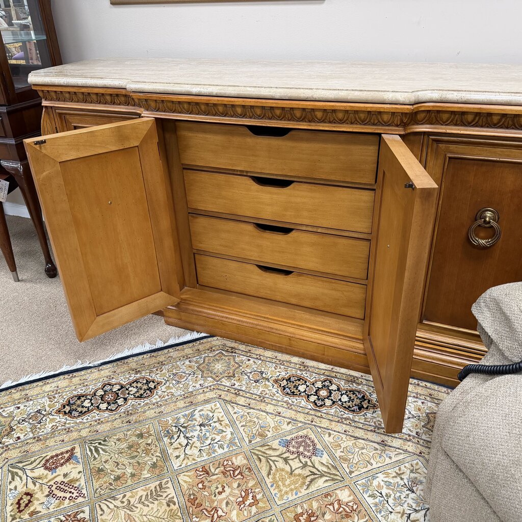 Marble Top Wood Buffet/Sideboard