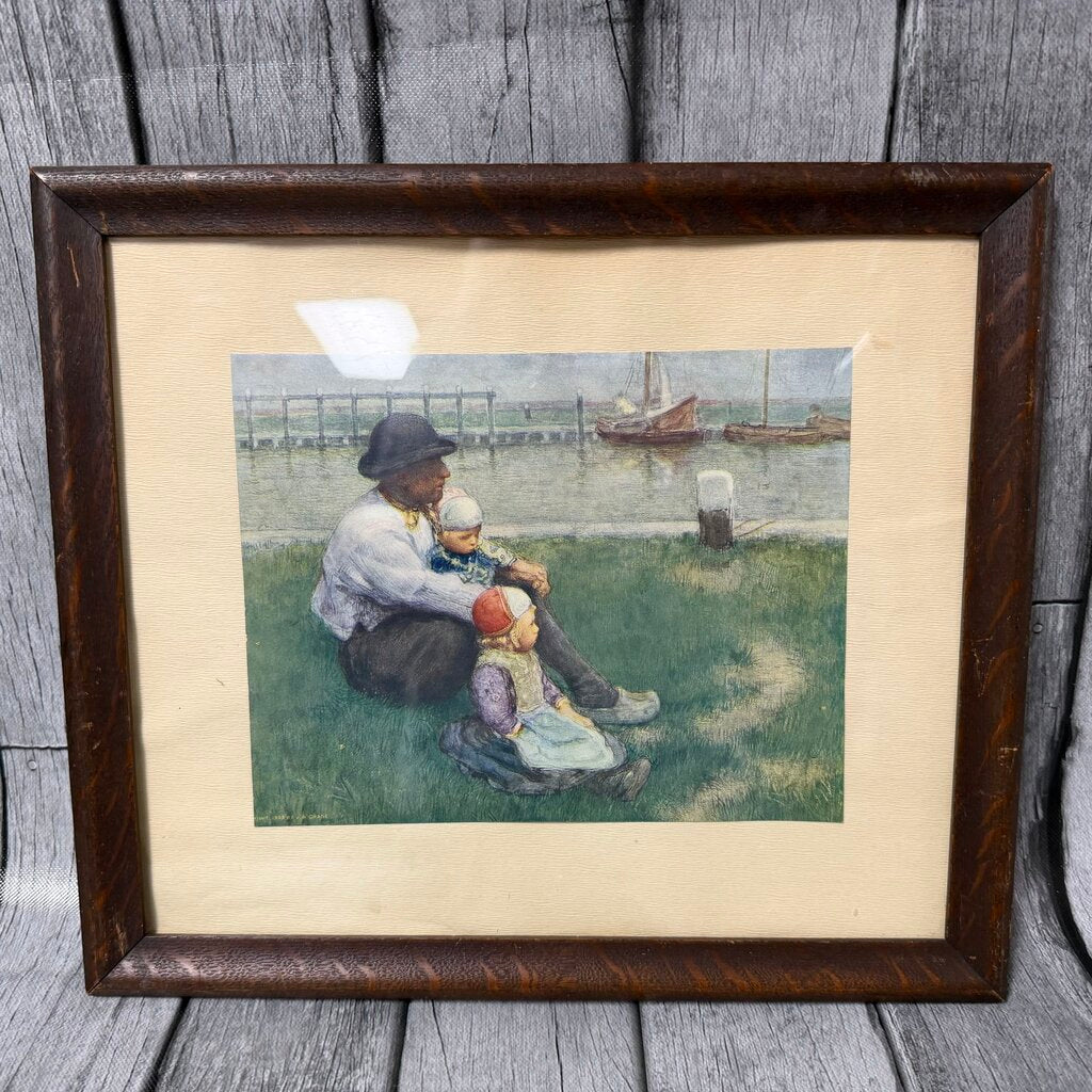 J. W. Crane 1903 Print - Man with Children