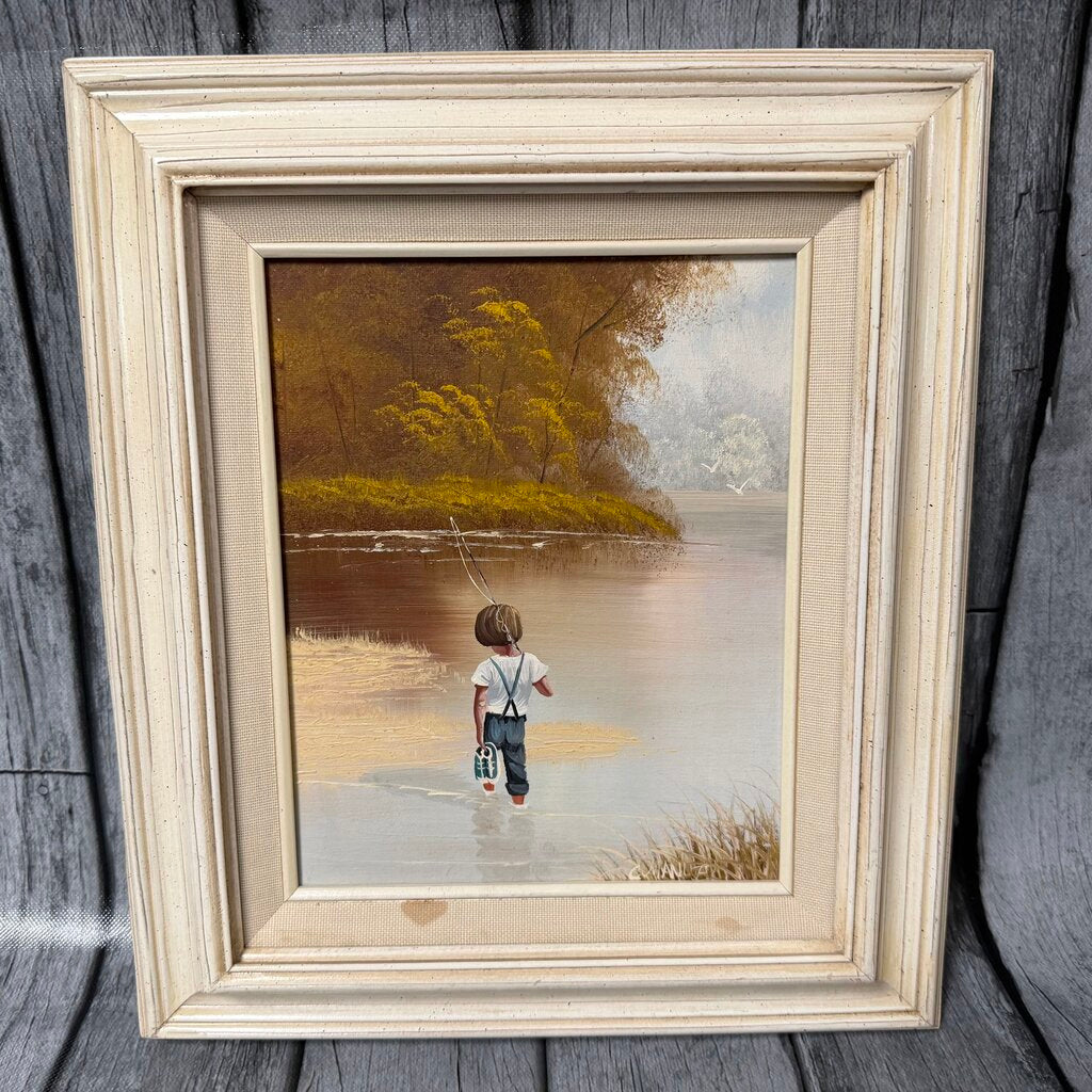 Little Boy Fishing Oil Painting