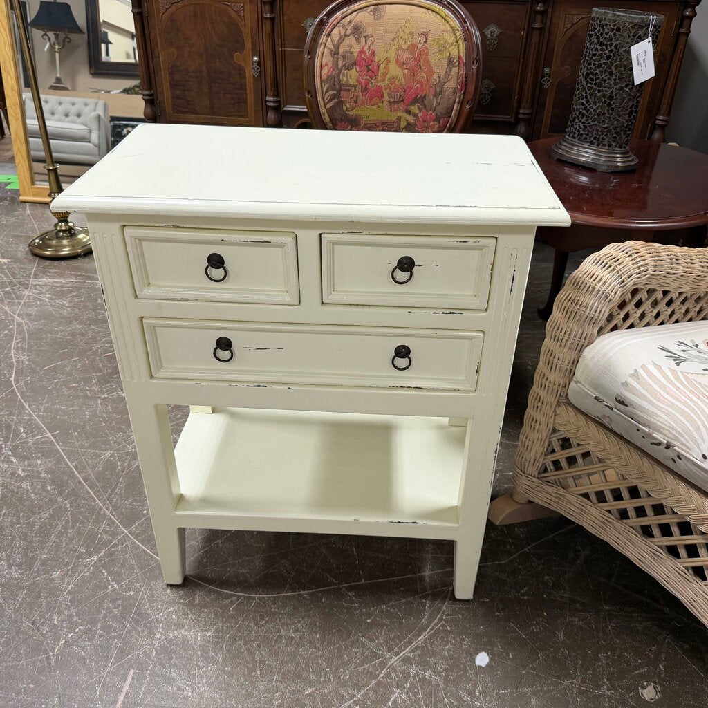 Small Distressed Cream Accent Chest