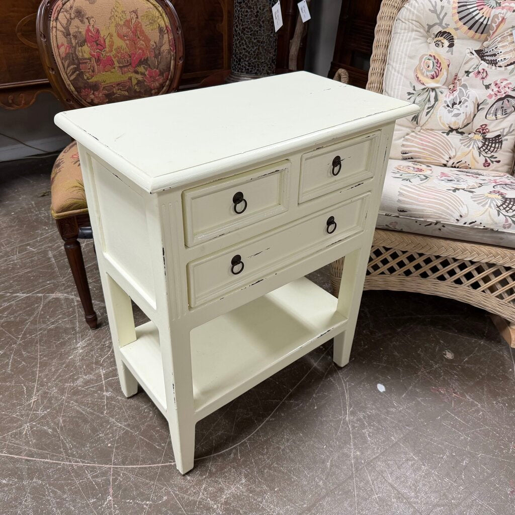 Small Distressed Cream Accent Chest