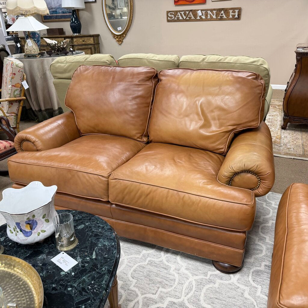 Leather Loveseat (some sun damage)