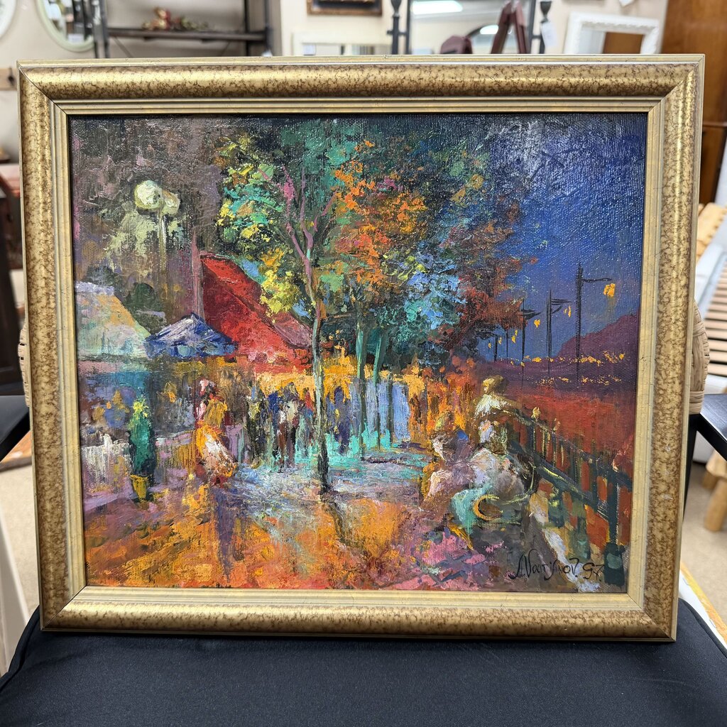 Paris Cafe Impressionist Painting