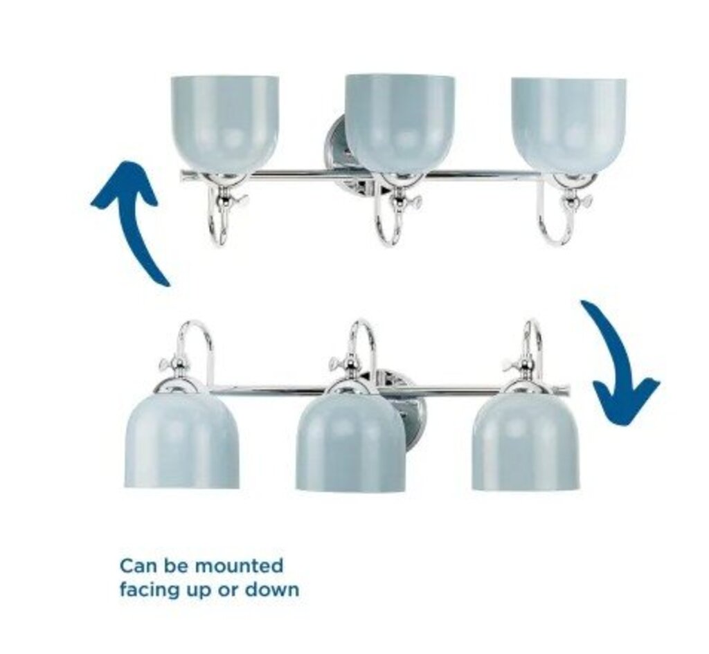 Dalton 3-Light Bathroom Vanity Light with Metal Shades