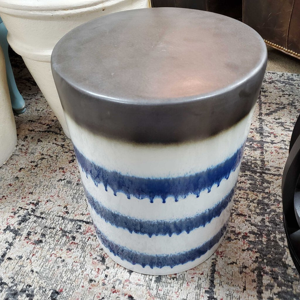 Striped Ceramic Stool