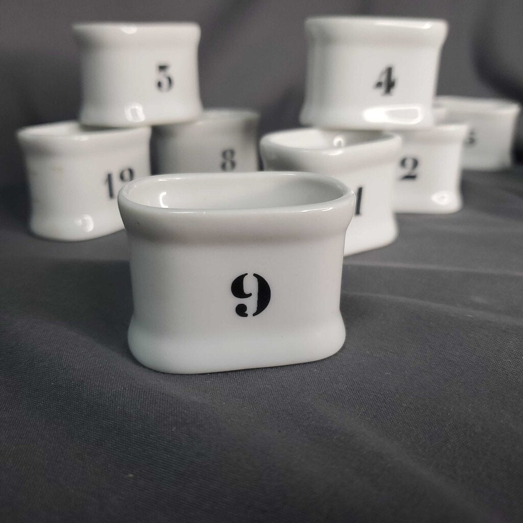 Set/11 Numbered Napkin Rings