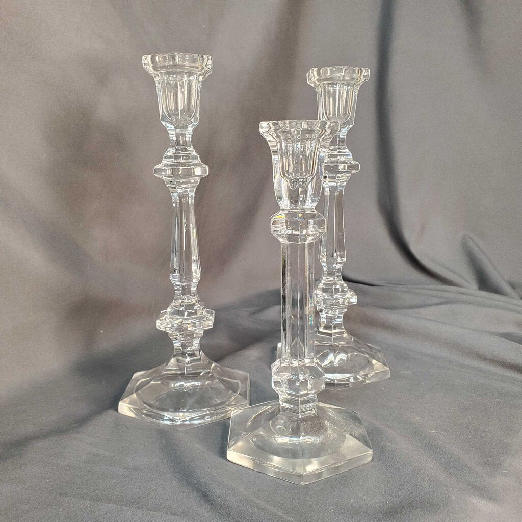 Set/3 Crystal Candlesticks