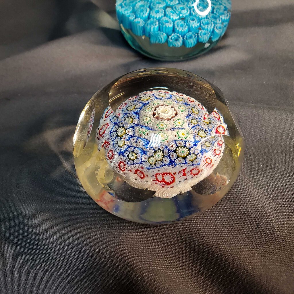 Faceted Millefiori Paperweight