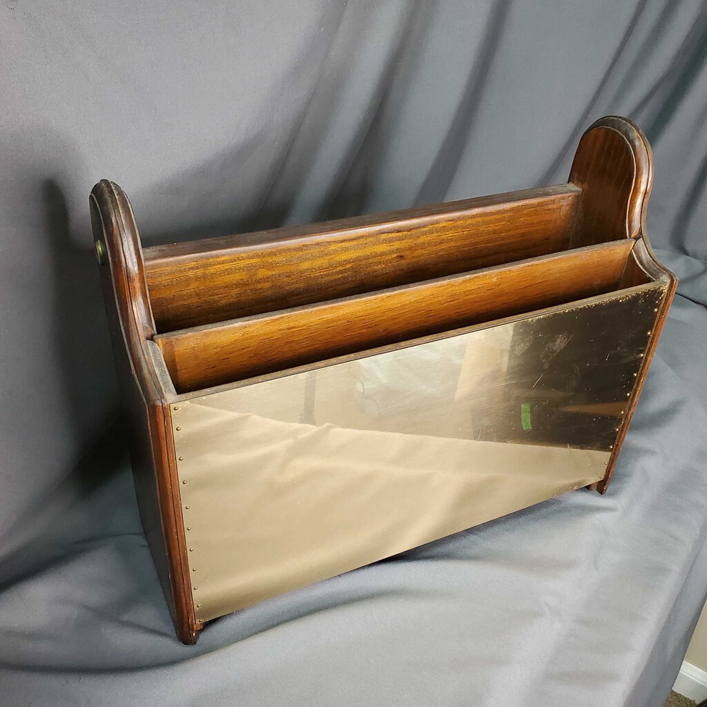 Brass Plate Magazine Rack