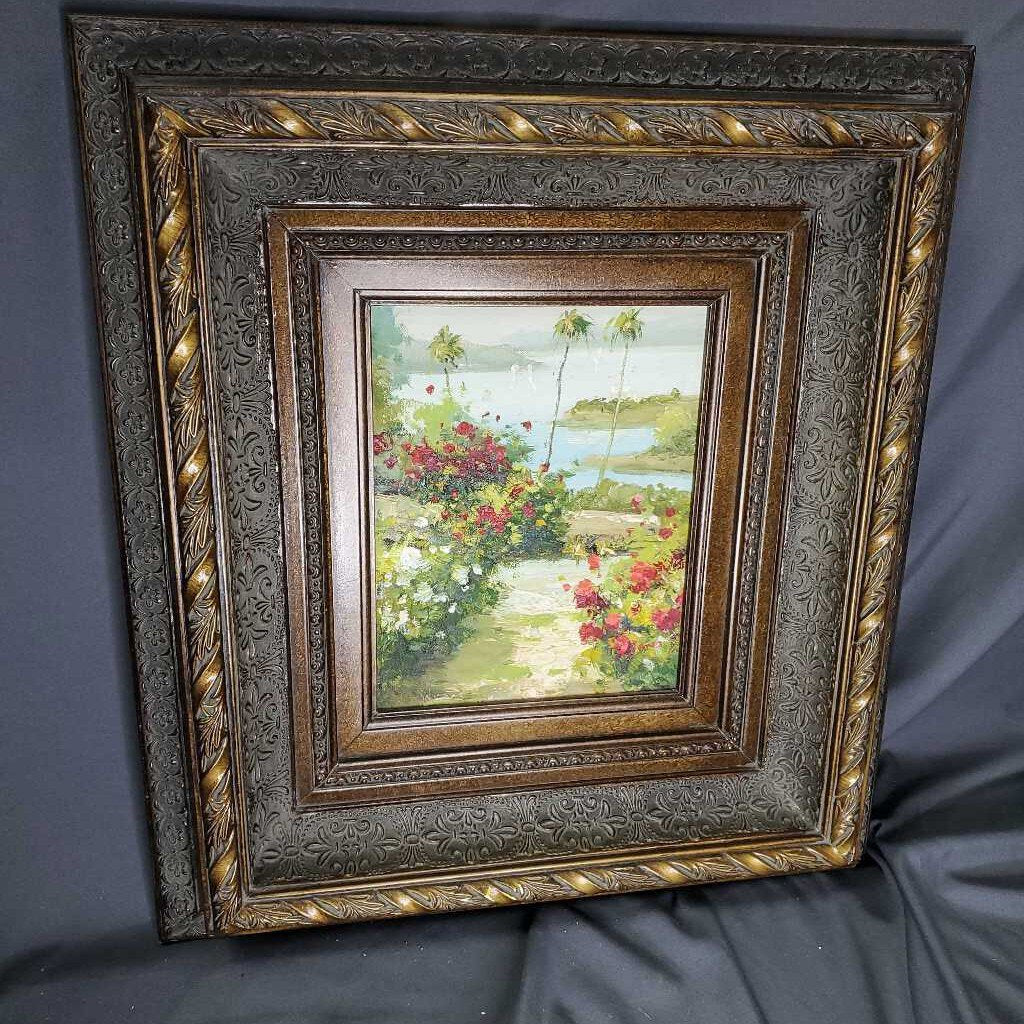 Brown frame Oil of florals
