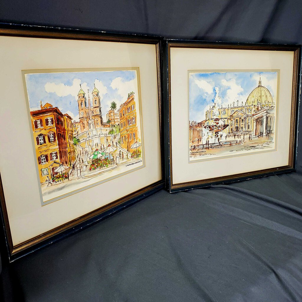 Pair Roman Watercolors