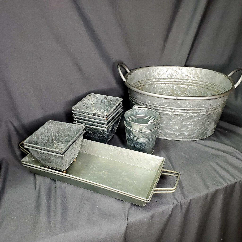 12pc Galvanized Serving Set