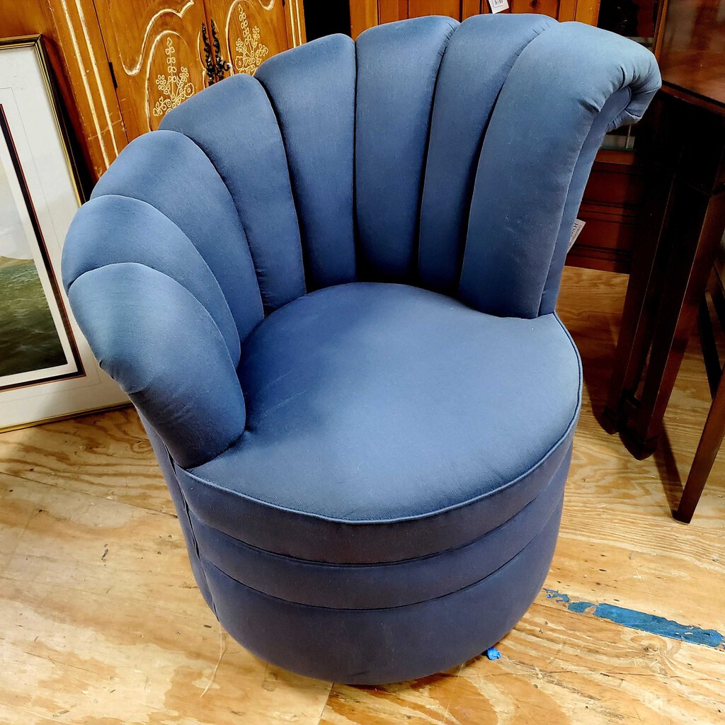 Art Deco Clam Shell Swivel Chair