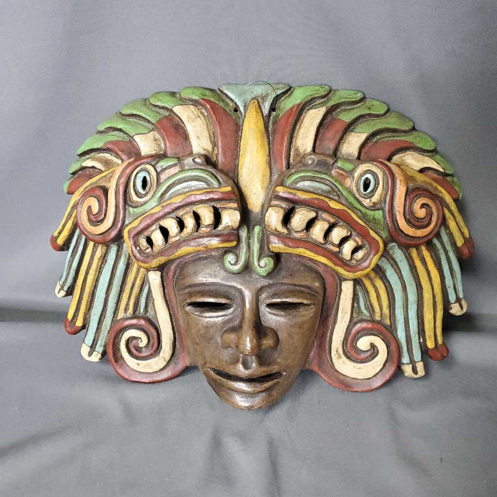 Clay Mayan Wall Mask