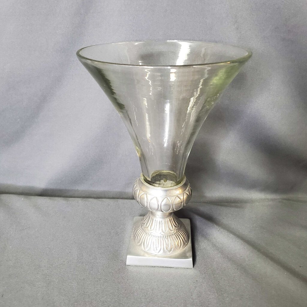 Silver base Glass vase