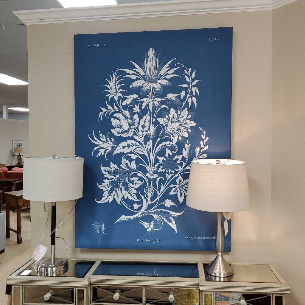 Blue/White Floral Canvas Art