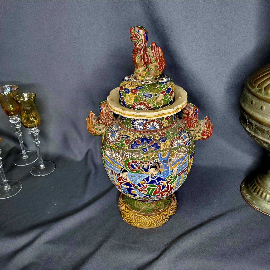 Japanese Satsuma Vase with Lid