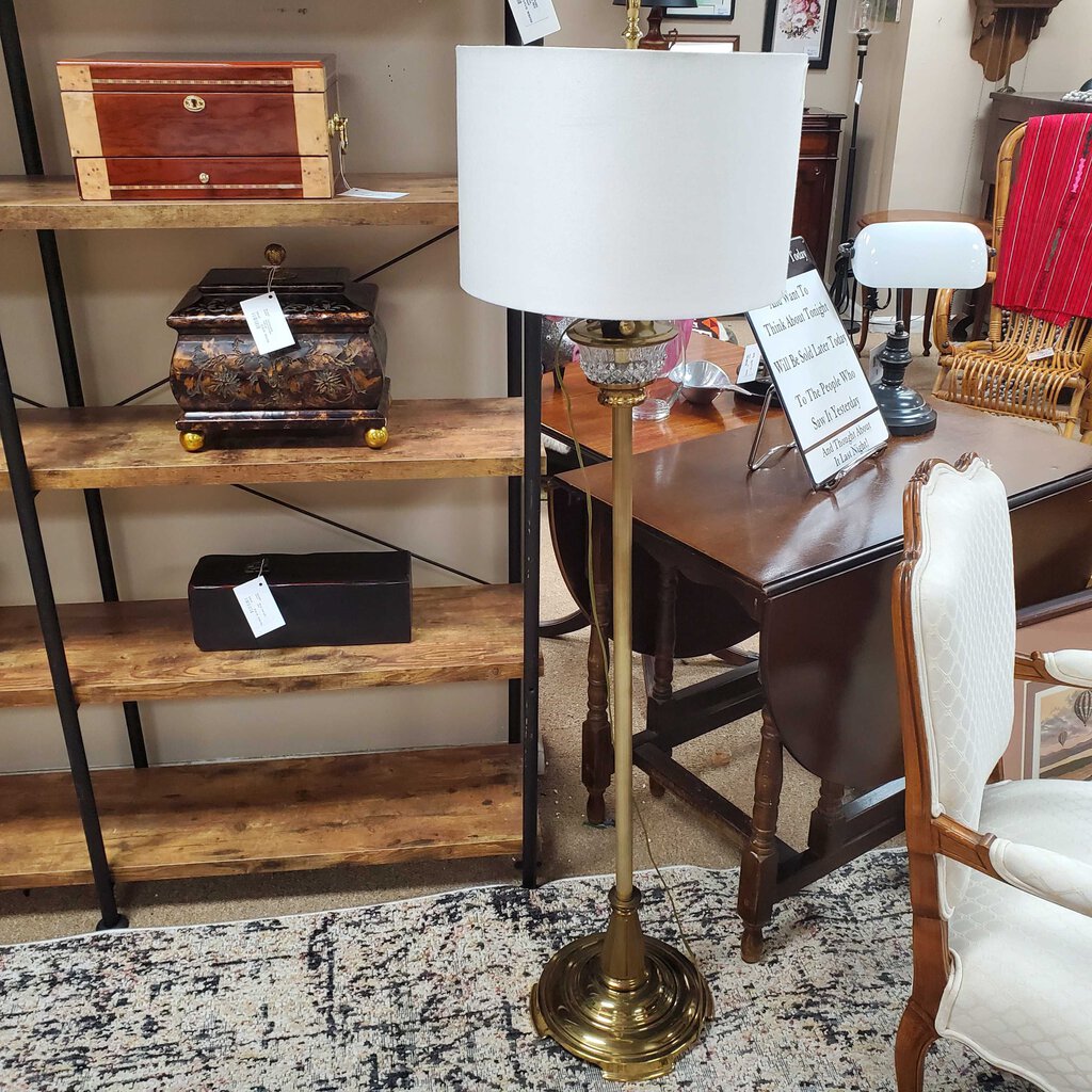 Brass + Crystal Floor Lamp