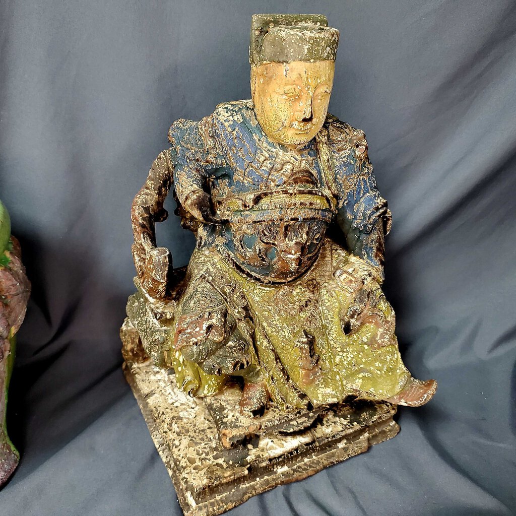 Wood Polychrome Chinese Buddha