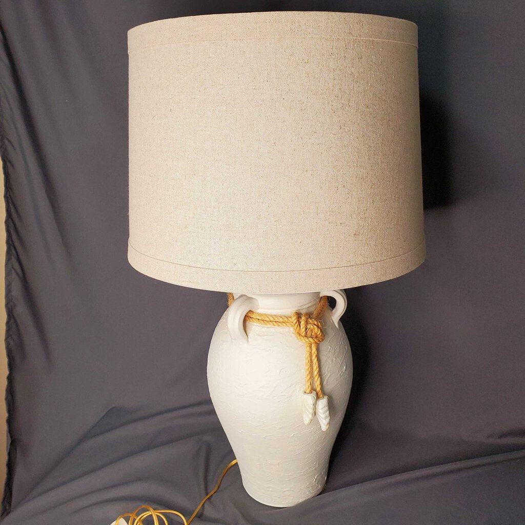 Plaster Lamp cream w/tassel