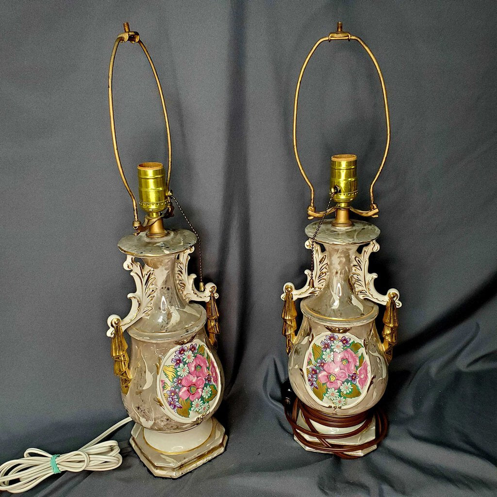 Pair Porcelain lamps base only