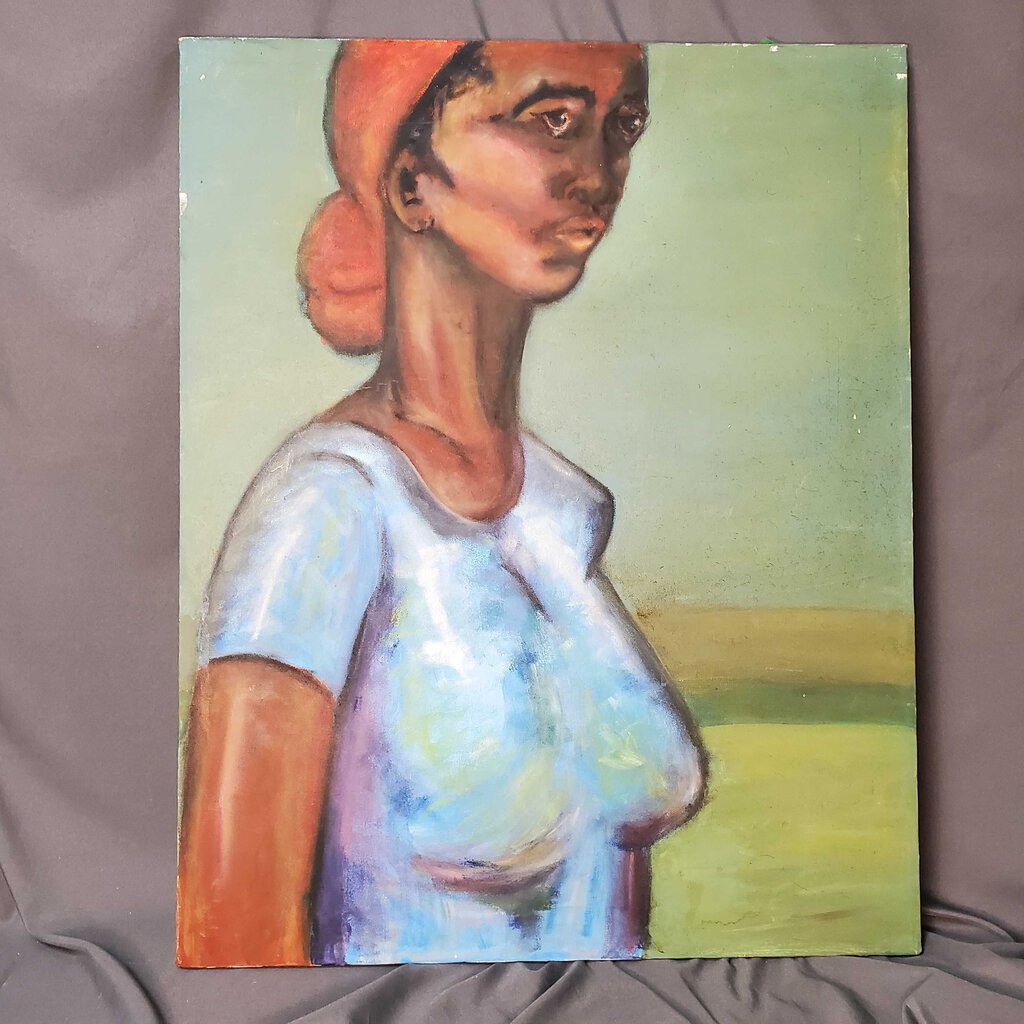 Unsigned Modernist Portrait on Canvas