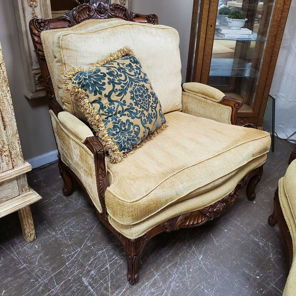 French Bergere Chair + Ottoman