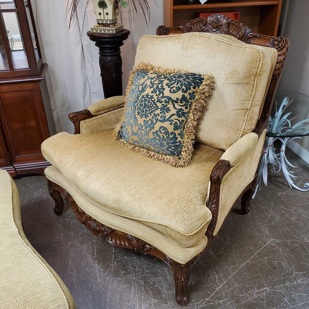 French Bergere Chair + Ottoman