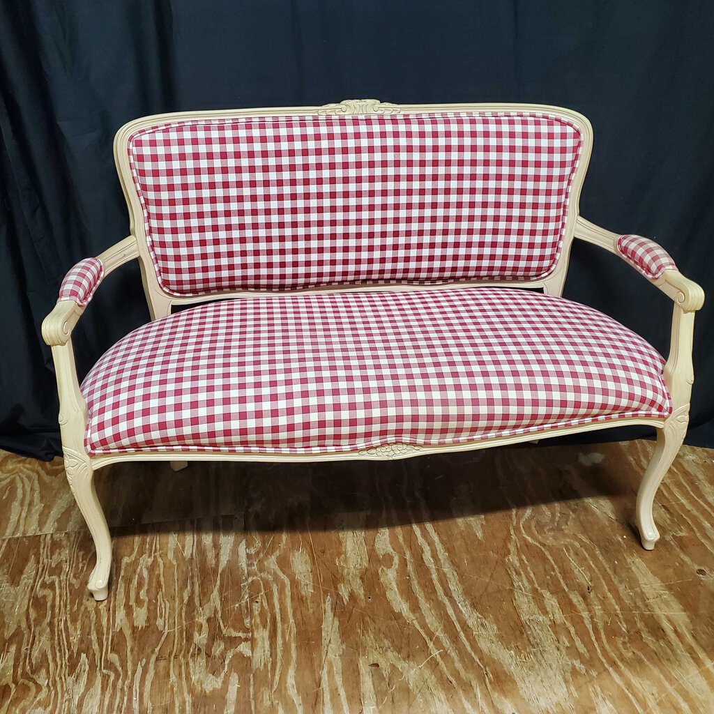 French Country Gingham Settee