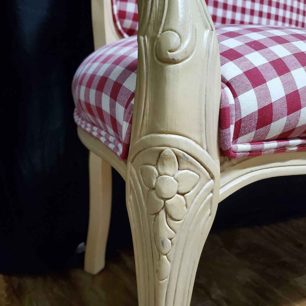 French Country Gingham Settee