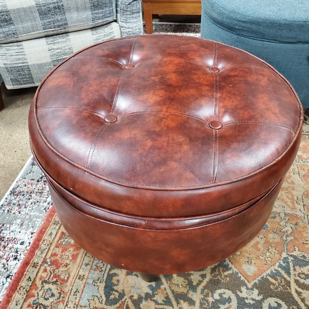 Faux Leather Footstool