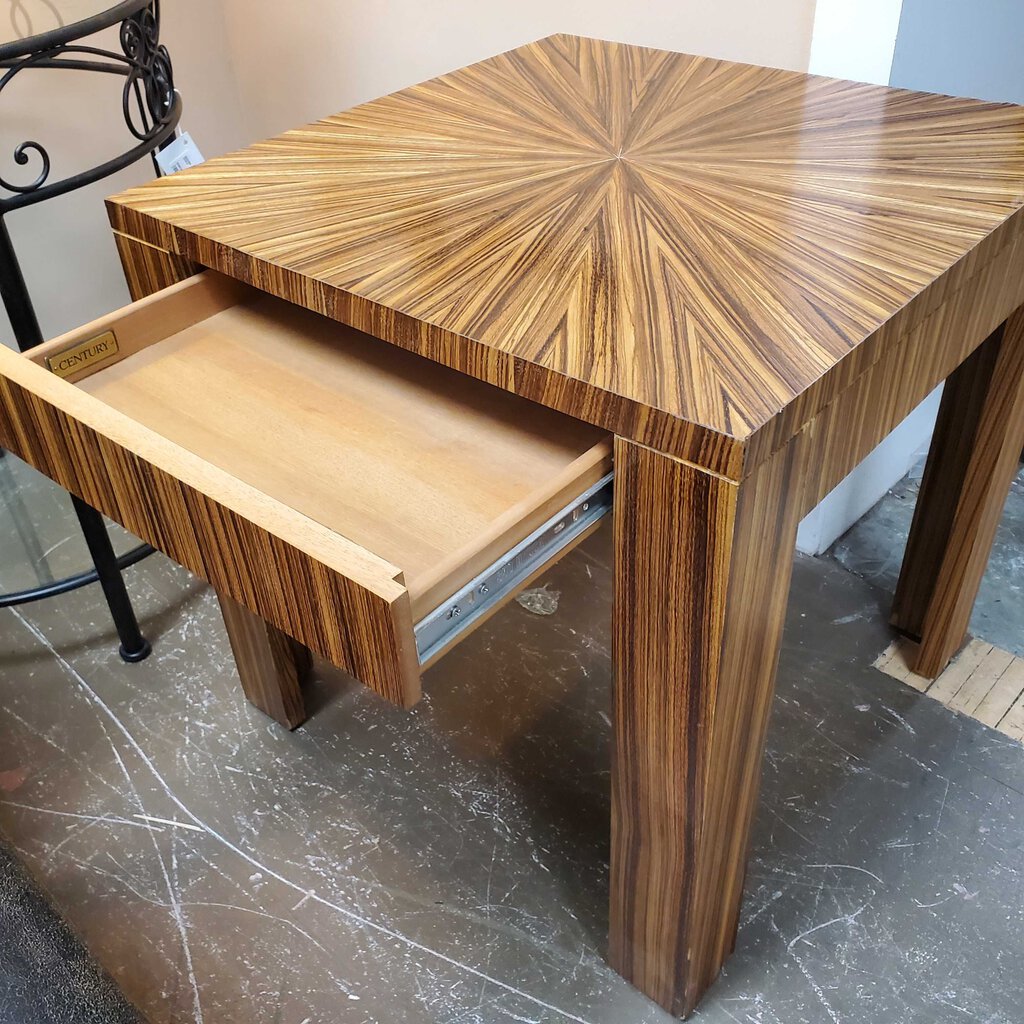 Starburst Zebra wood mcm end table