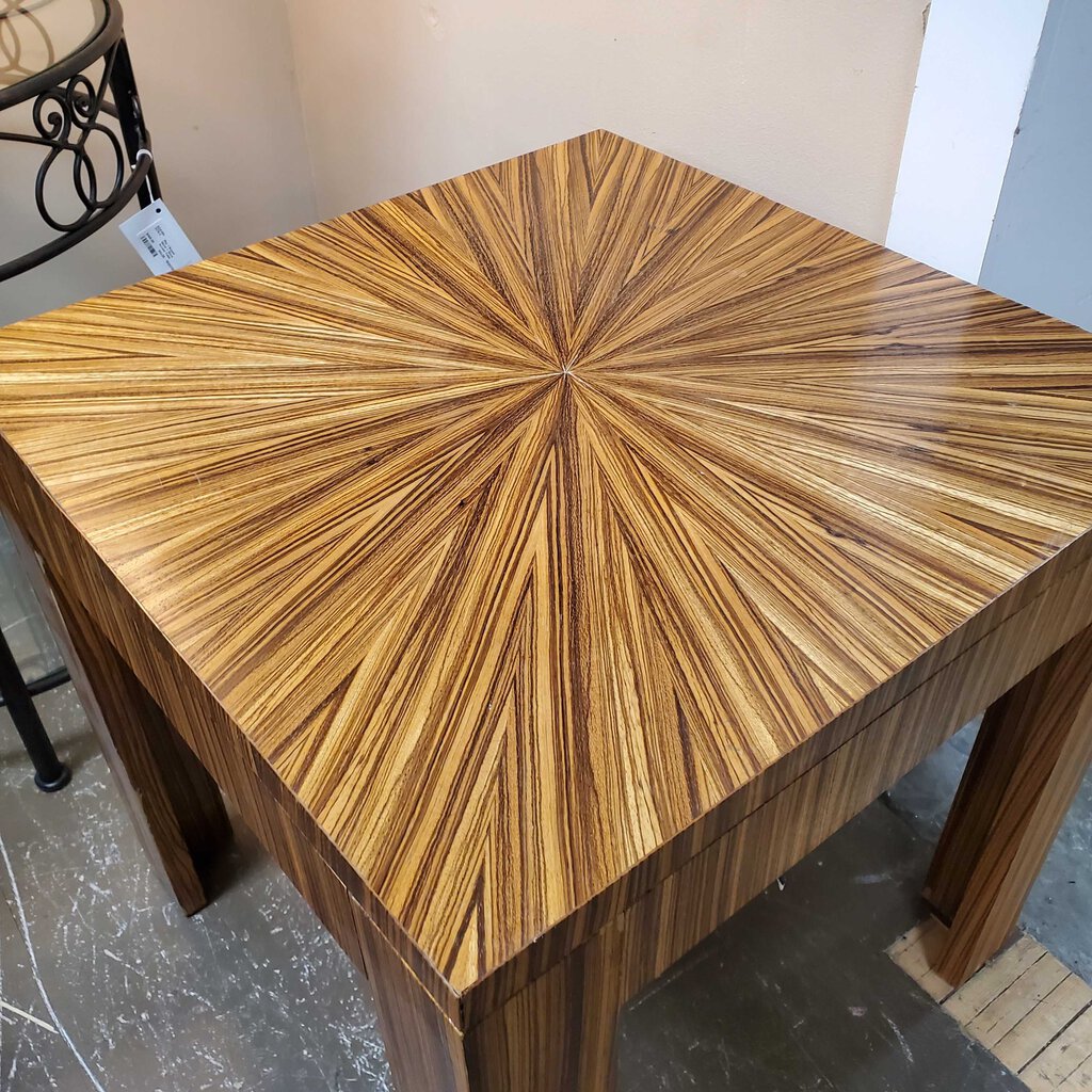 Starburst Zebra wood mcm end table