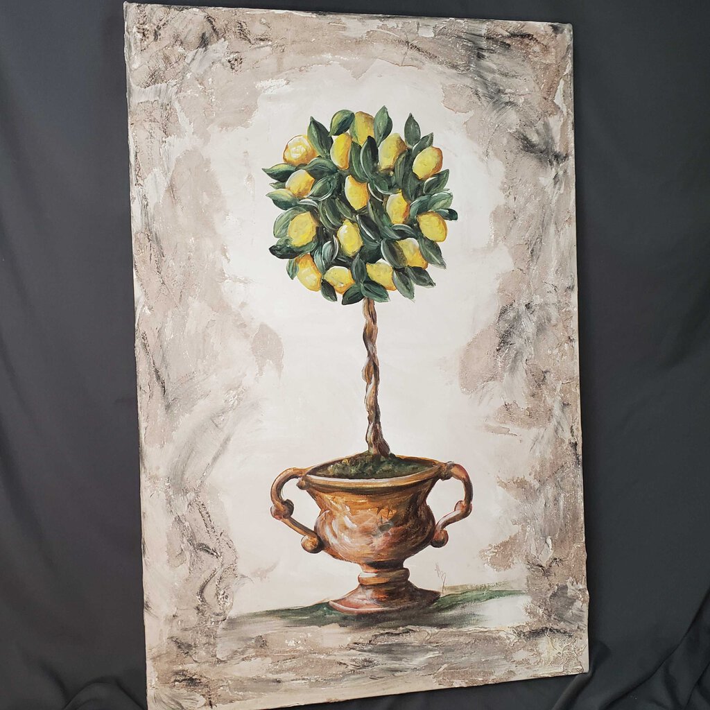 Hand Painted Lemon Topiary Canvas