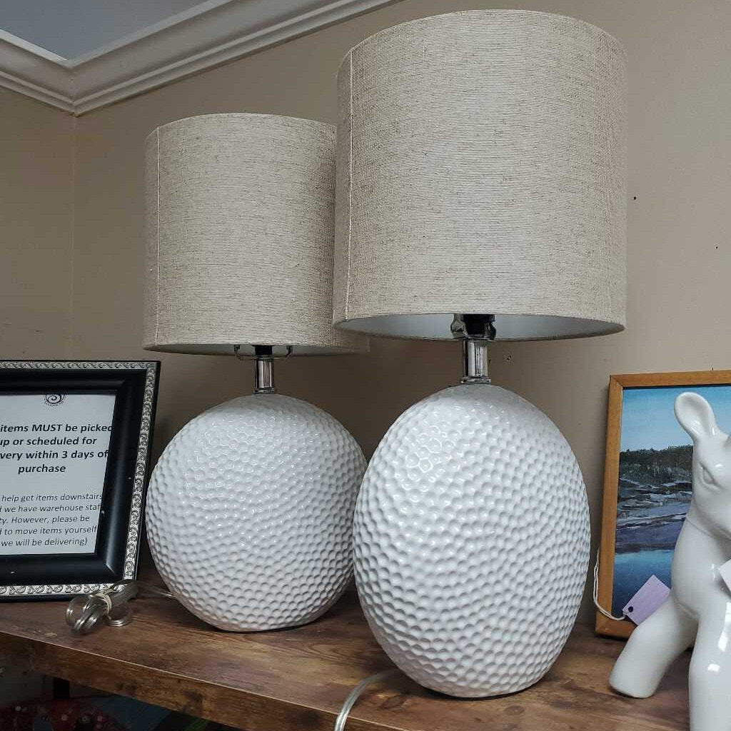 Pair Golf ball style table lamps